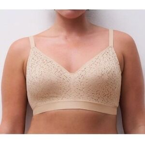 CHANTELLE Norah Comfort Supportive Wirefree Bra In Nude Blush Women Size 34F